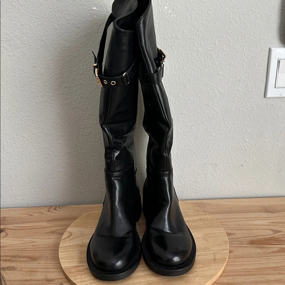 Torgeis Womens Antonella Block Heel Riding Boots